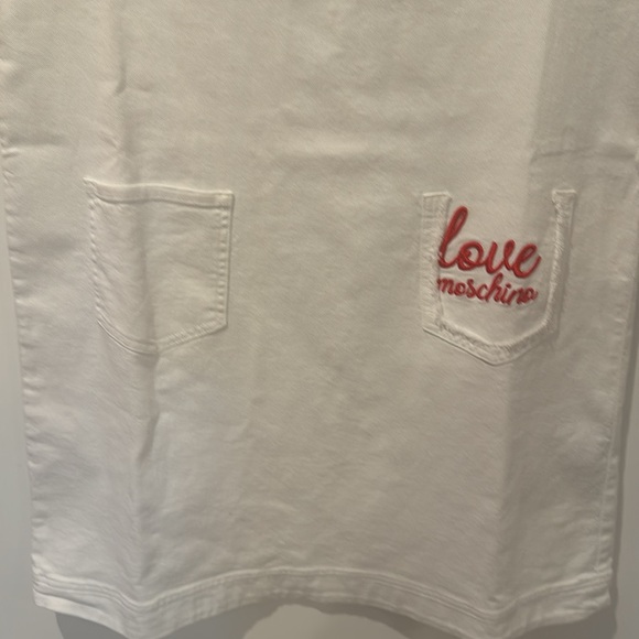 Love Moschino Sleeveless White Denim Dress - Picture 4 of 12